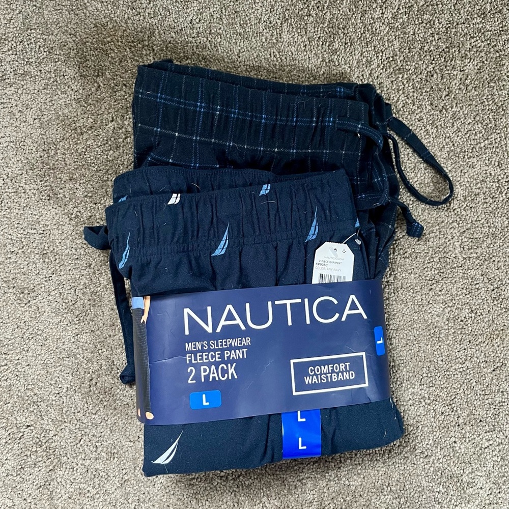 Nautica Men's Navy Fleece Sleepwear Pants 2 Pack